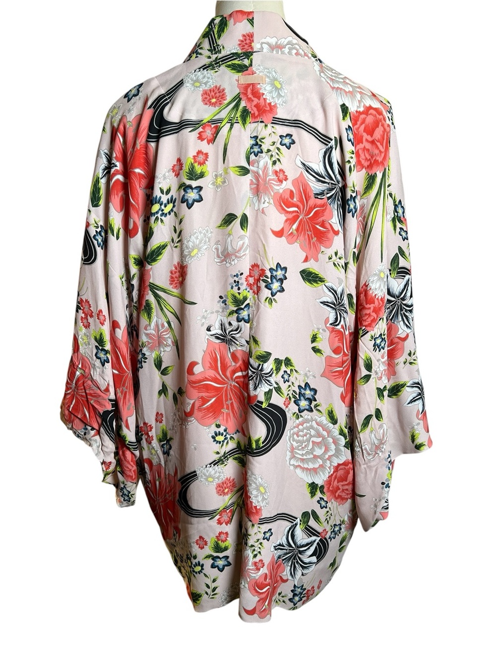 Elizabeth and James Open Front Kimono Floral Print 100% Viscose Bamboo Size XS/S - Picture 4 of 7